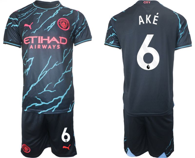 Men 2023-2024 Club Manchester City away blue #6 Soccer Jersey
